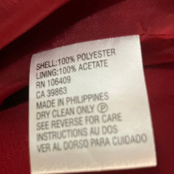 Tahari Arthur S. Levine Red Blazer Women’s Size 10P Black Frog Closure - Picture 11 of 11